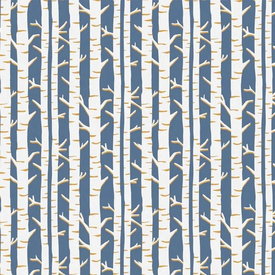 Christmas Shimmer - Birch Trees - Blue