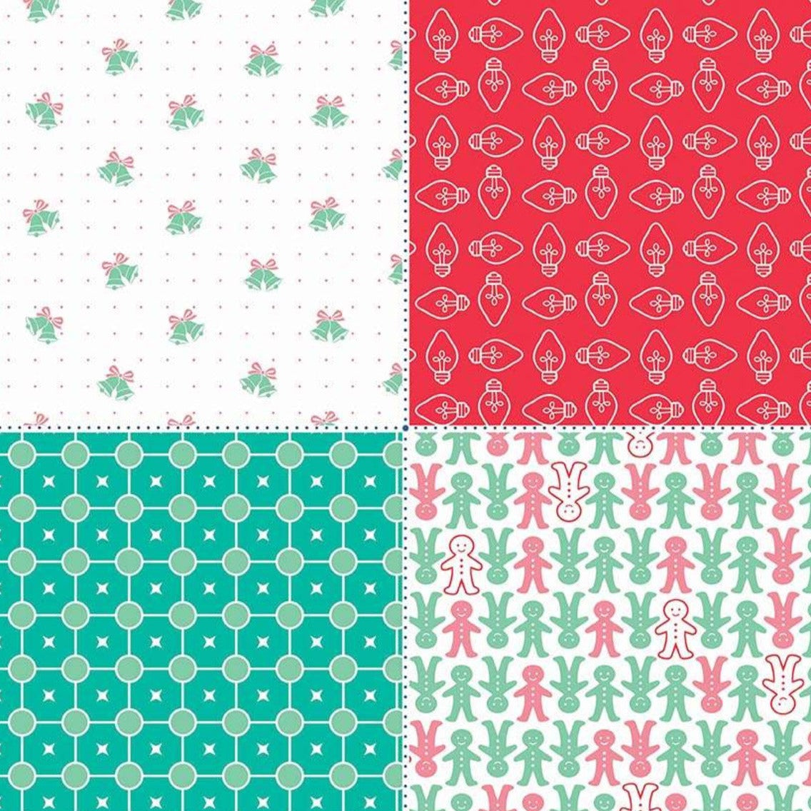 Cozy Christmas - Fat Quarter Panel - Red