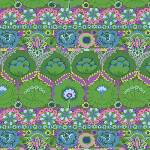 August 2021 - Embroidered Flower Border - Green