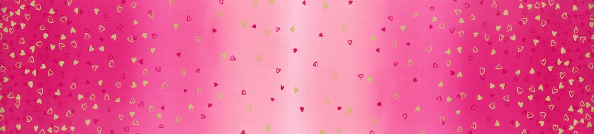 I Heart Ombre - Ombre Hearts - Fuchsia Gold Metallic