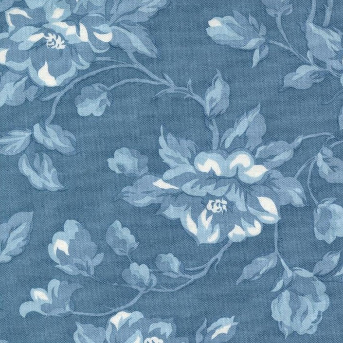 Shoreline - Cottage Large Floral - Medium Blue 108"