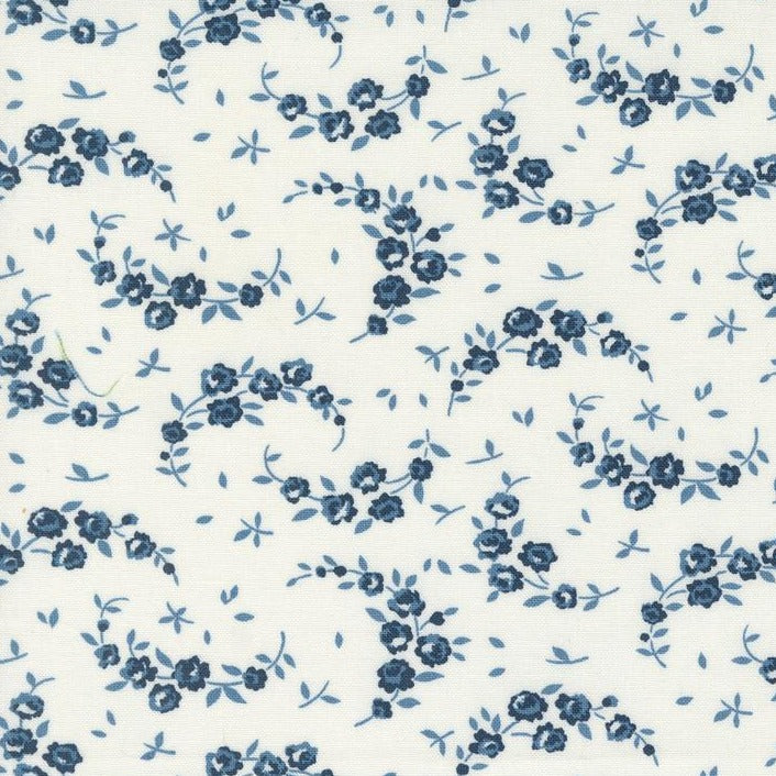 Shoreline - Summer Small Floral - Cream Navy