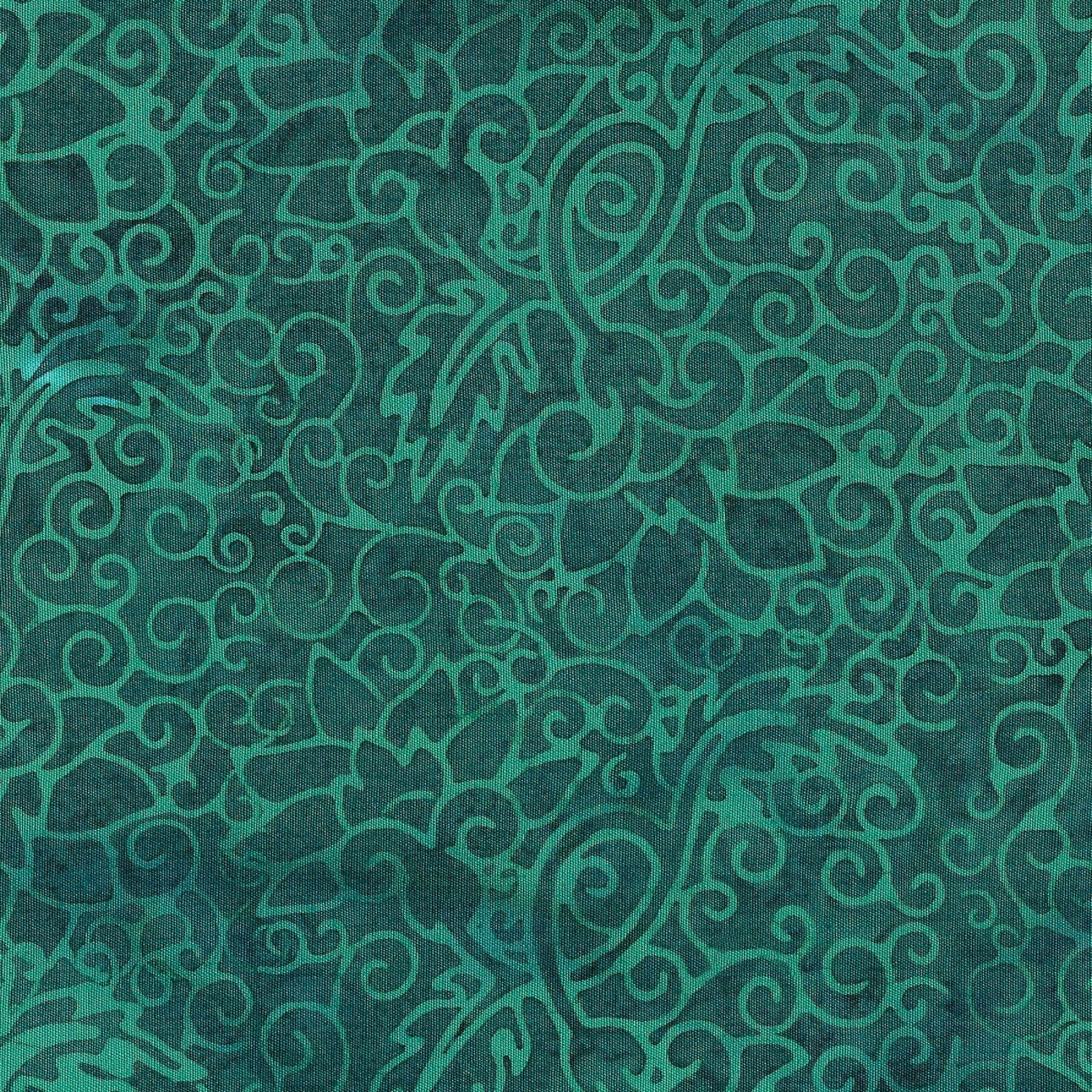 Swirl Outline Floral - Dark Teal